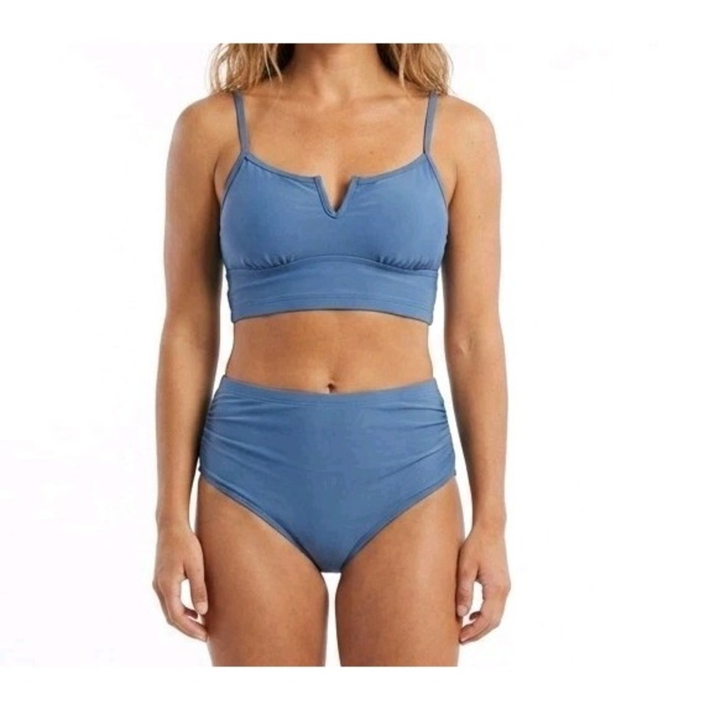 Swim Women's High Waisted  Tummy Control  Blue Size XS
